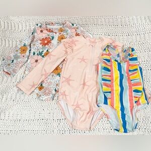 Baby girl bathing suit bundle - size 18M